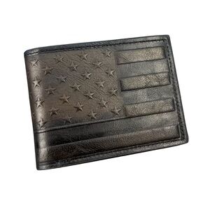 Men’s Tactical US Flag Bifold Wallet Black Brown